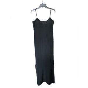 Jovani Black 100% Silk Long Gown With‎ Side Slit Size 8